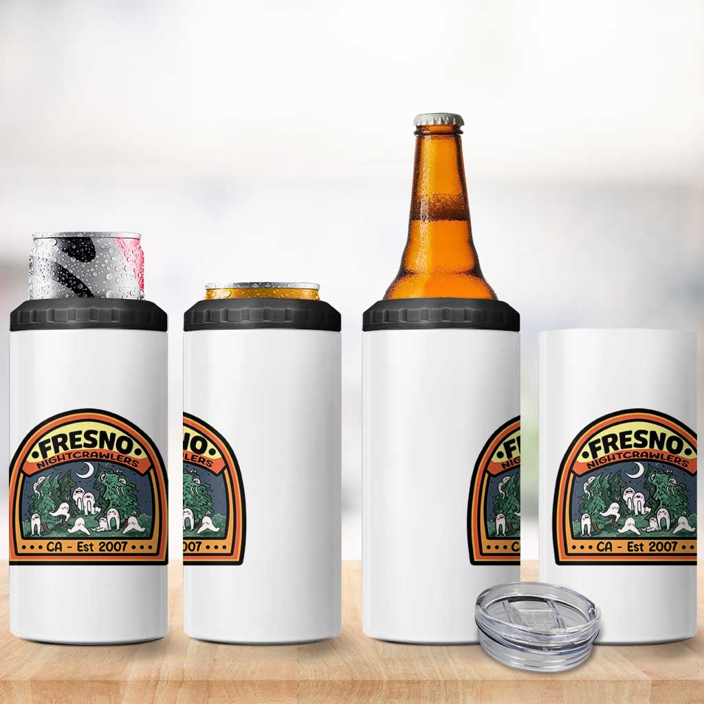 Fresno Nightcrawlers Folklore Gift 4 in 1 Can Cooler Tumbler Home Of California Cryptids - Wonder Print Shop