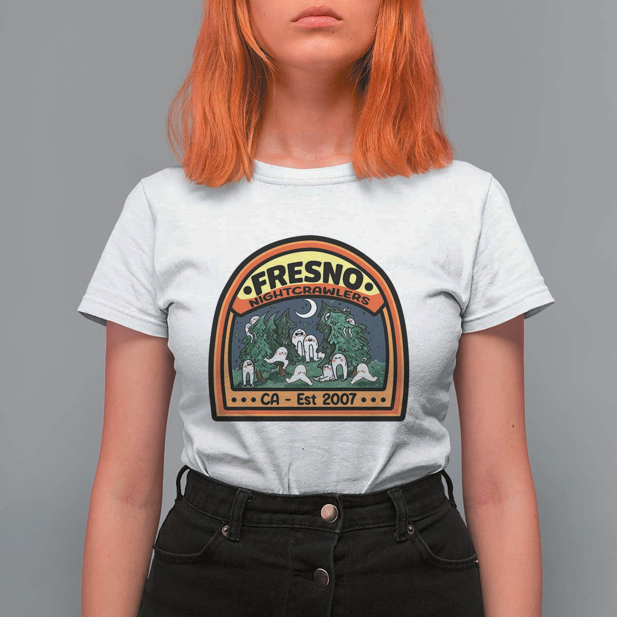 Fresno Nightcrawlers Folklore Gift T Shirt For Women Home Of California Cryptids - Wonder Print Shop