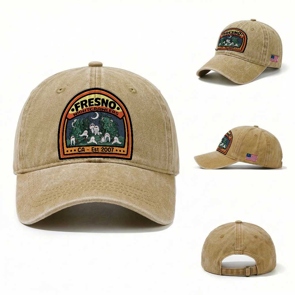 Fresno Nightcrawlers Folklore Gift Washed Cotton Baseball Cap Home Of California Cryptids