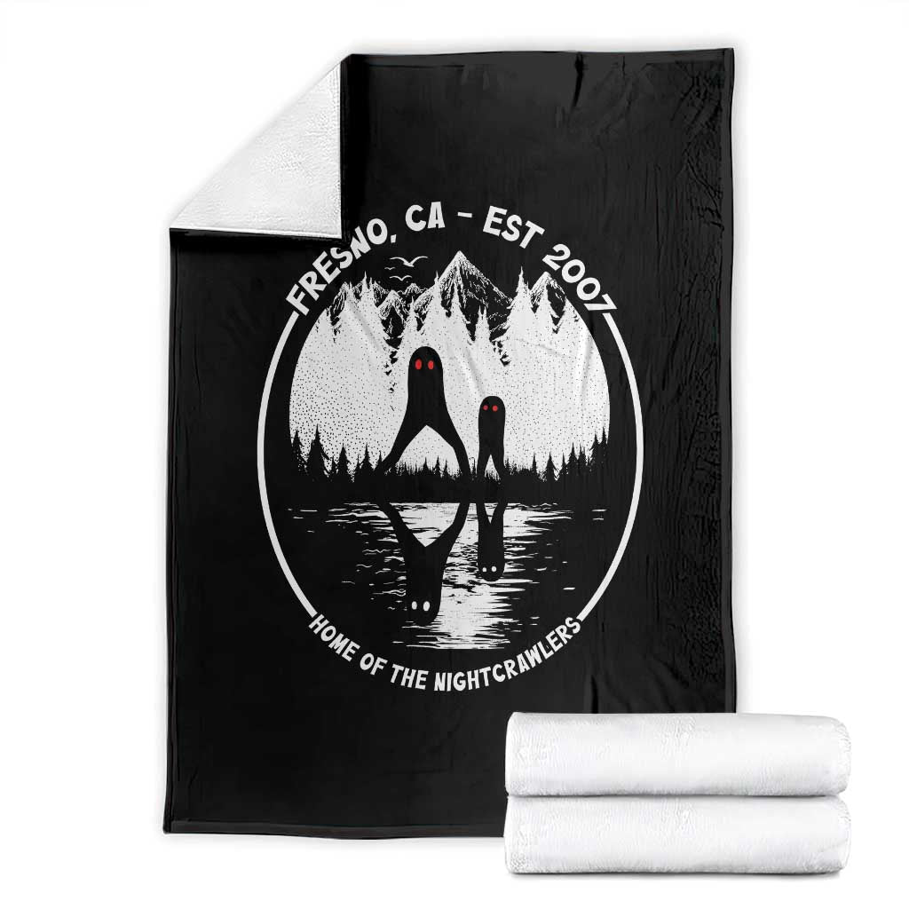 Home Of The Fresno Nightcrawlers Throw Blanket California Cryptid Hunter - Wonder Print Shop