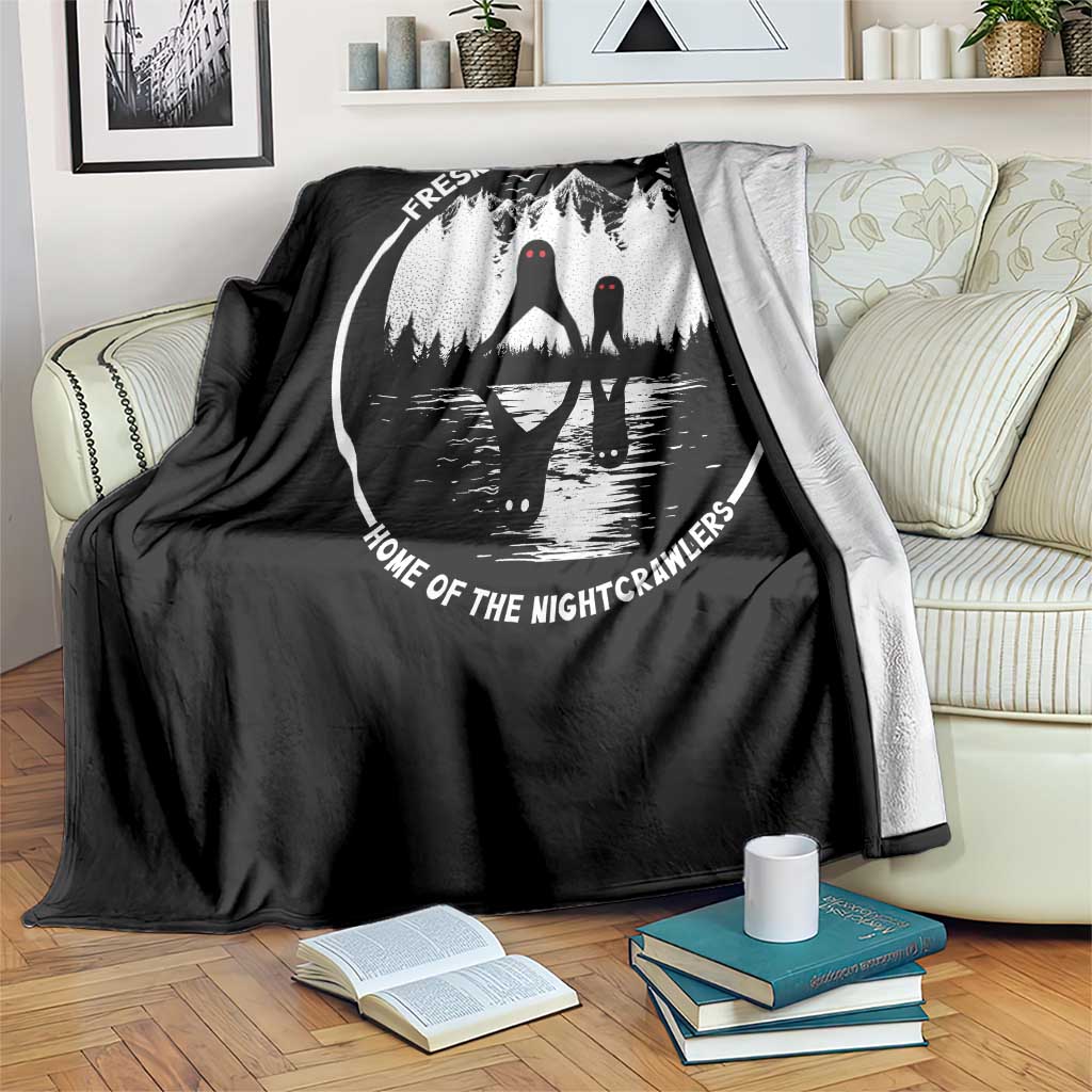 Home Of The Fresno Nightcrawlers Throw Blanket California Cryptid Hunter - Wonder Print Shop