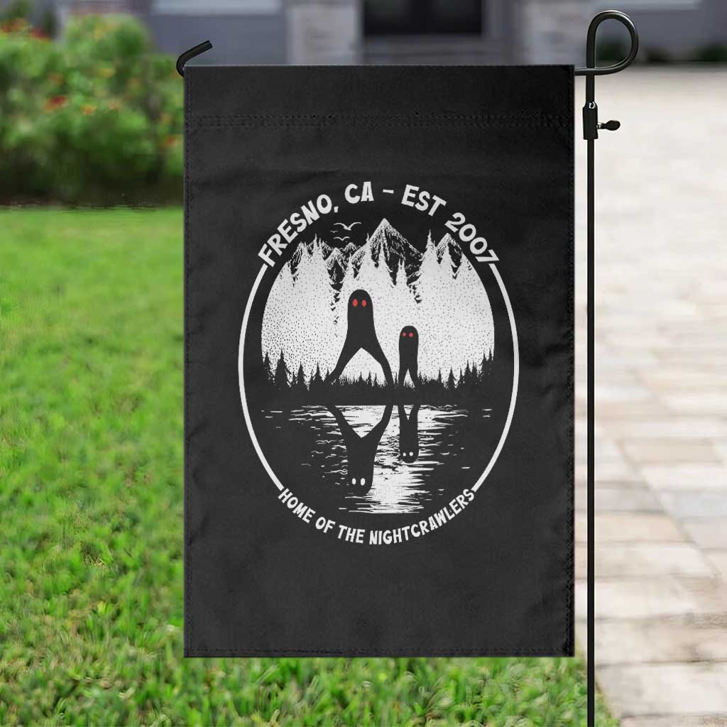 Home Of The Fresno Nightcrawlers Garden Flag California Cryptid Hunter - Wonder Print Shop