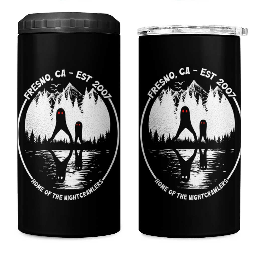 Home Of The Fresno Nightcrawlers 4 in 1 Can Cooler Tumbler California Cryptid Hunter - Wonder Print Shop
