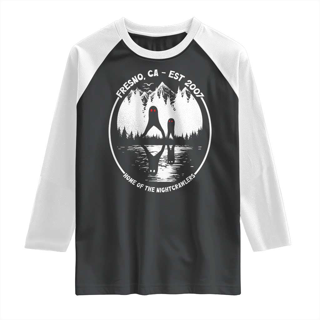 Home Of The Fresno Nightcrawlers Raglan Shirt California Cryptid Hunter - Wonder Print Shop