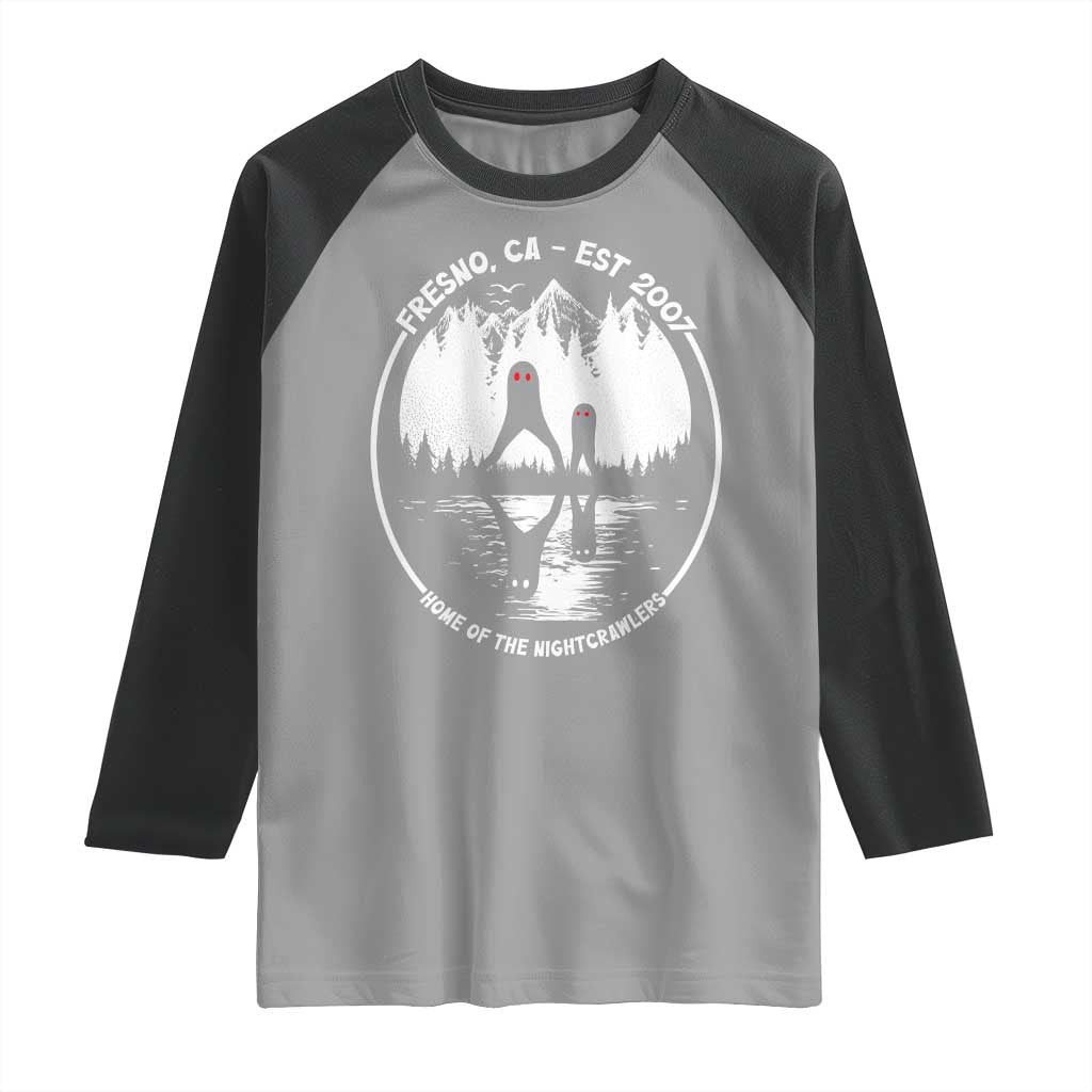 Home Of The Fresno Nightcrawlers Raglan Shirt California Cryptid Hunter - Wonder Print Shop