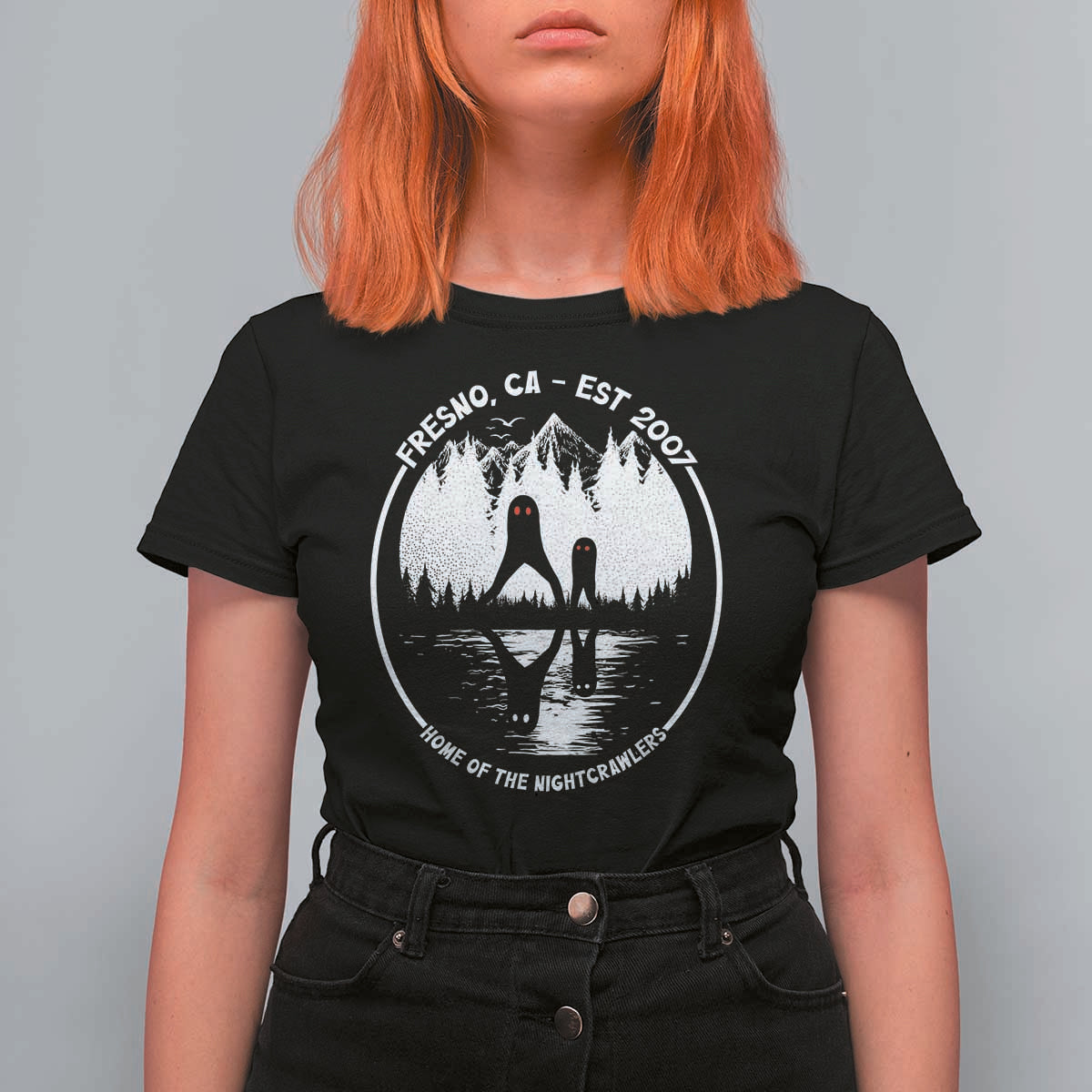 Home Of The Fresno Nightcrawlers T Shirt For Women California Cryptid Hunter - Wonder Print Shop