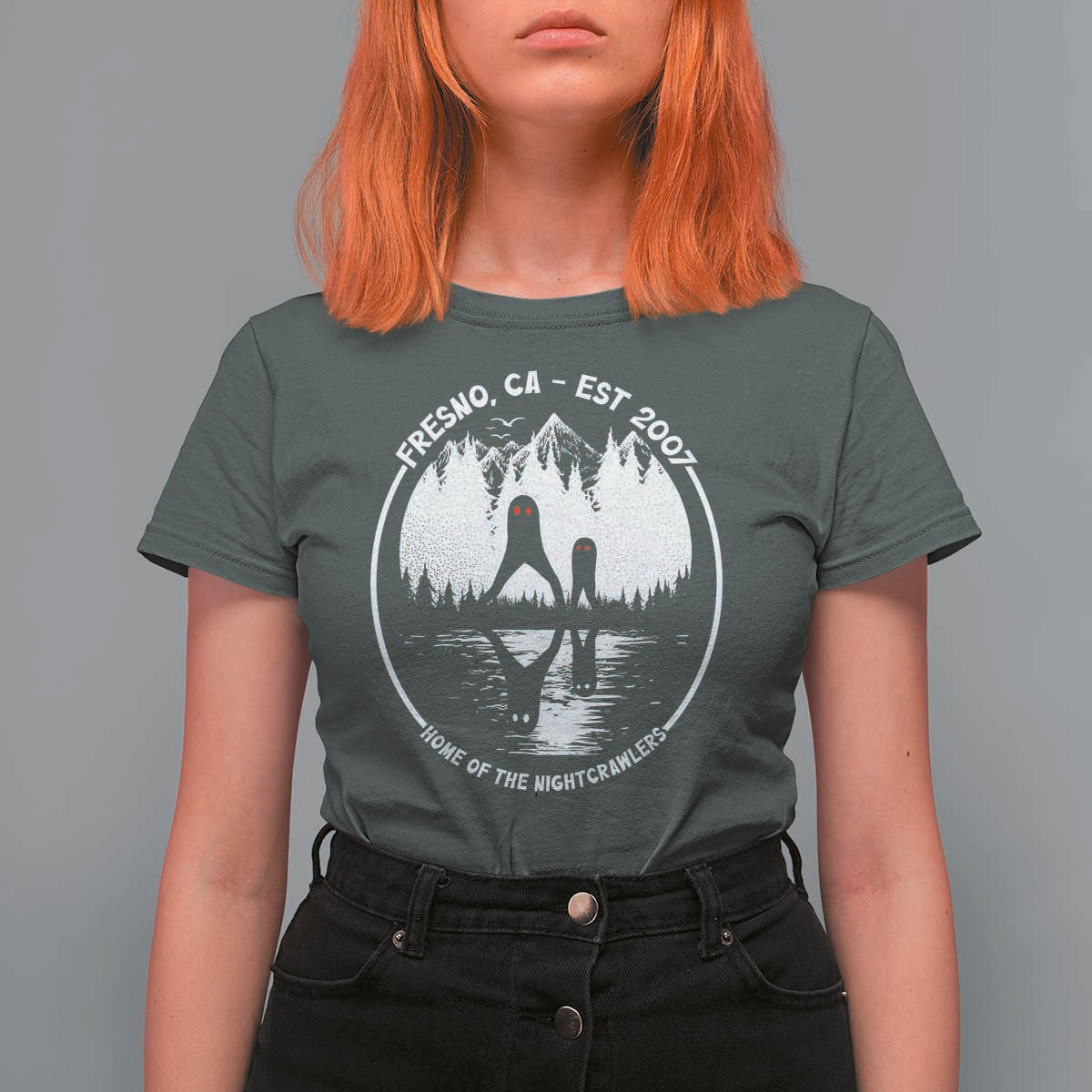 Home Of The Fresno Nightcrawlers T Shirt For Women California Cryptid Hunter - Wonder Print Shop