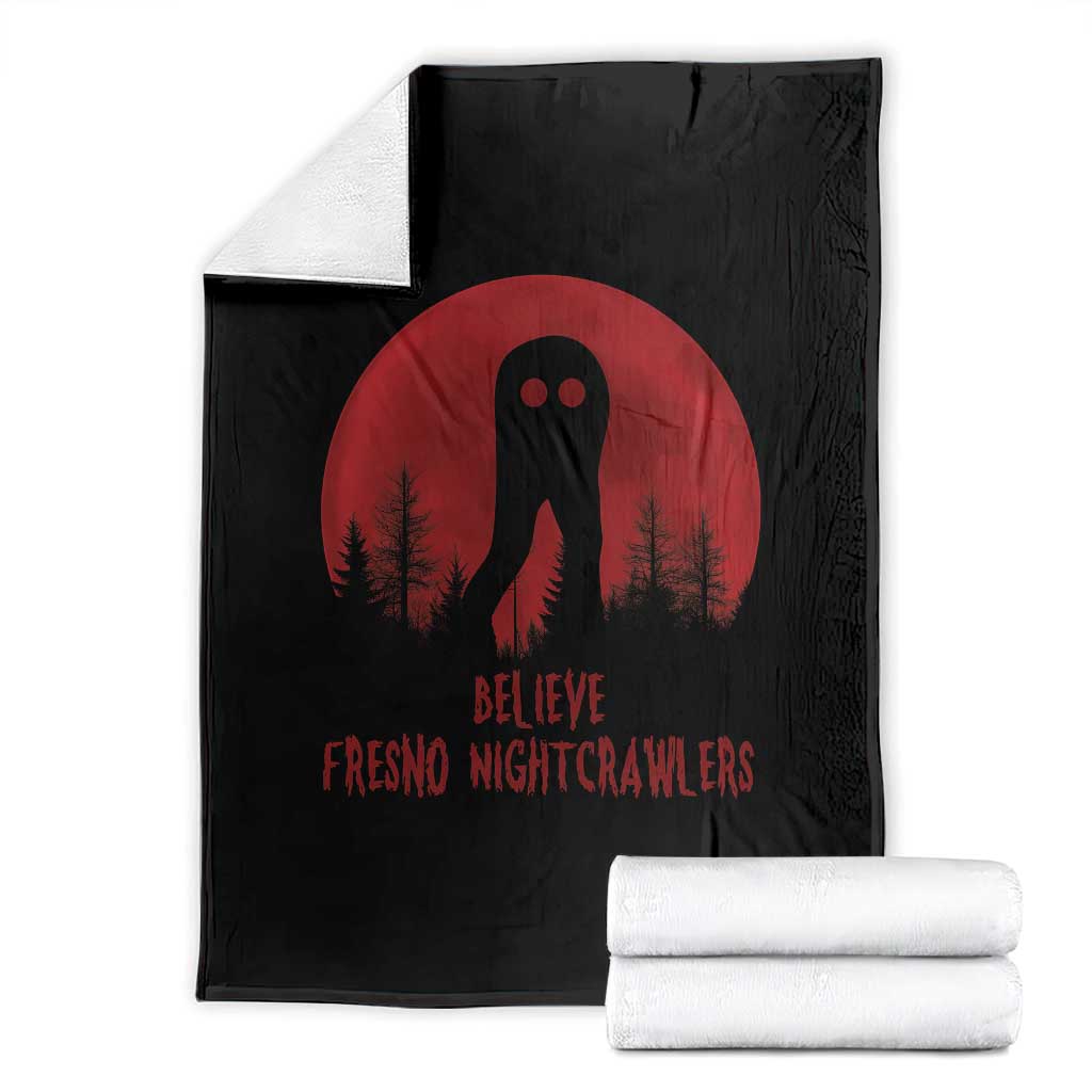 Believe In Fresno Nightcrawlers Throw Blanket California Cryptid Hunter Gift - Wonder Print Shop