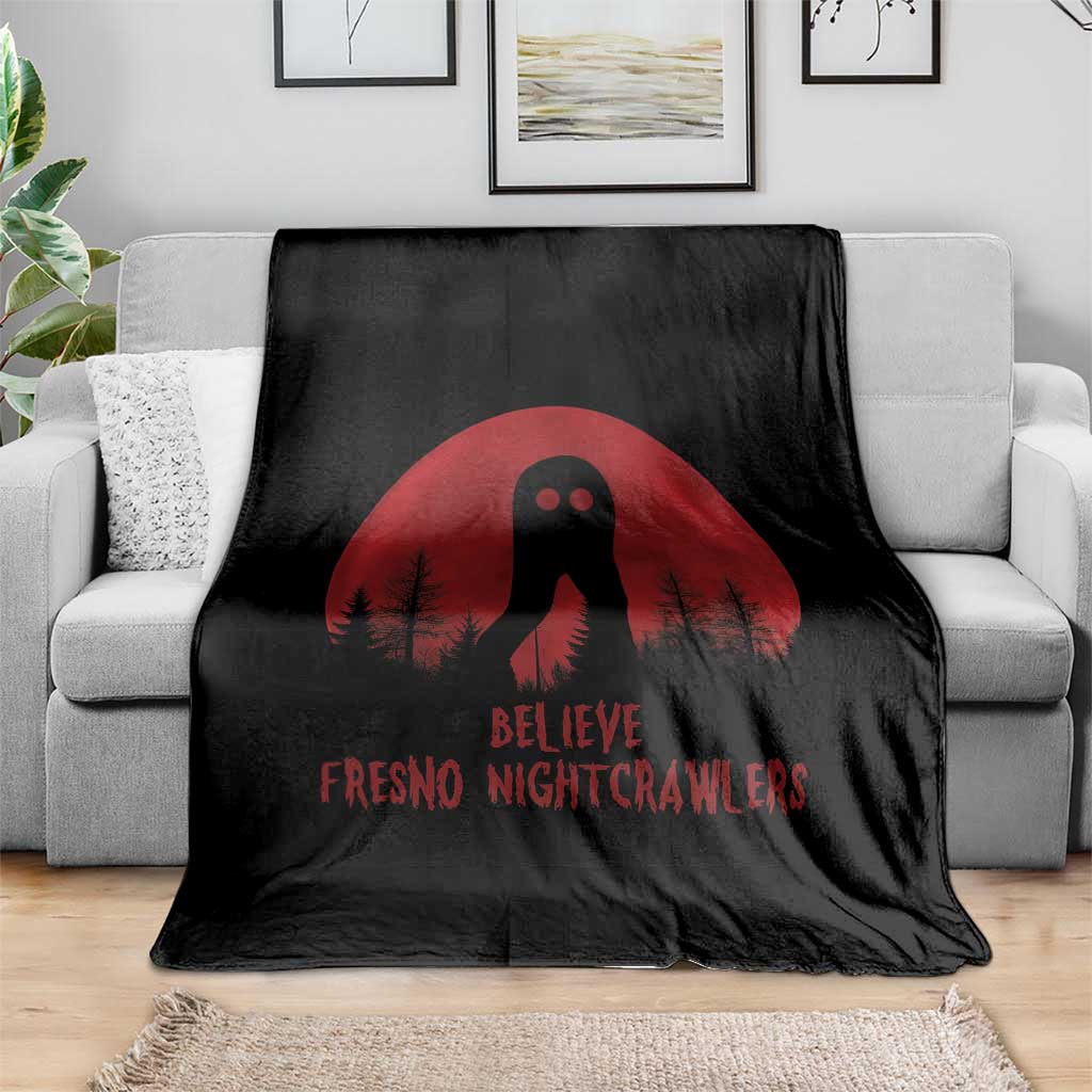 Believe In Fresno Nightcrawlers Throw Blanket California Cryptid Hunter Gift - Wonder Print Shop
