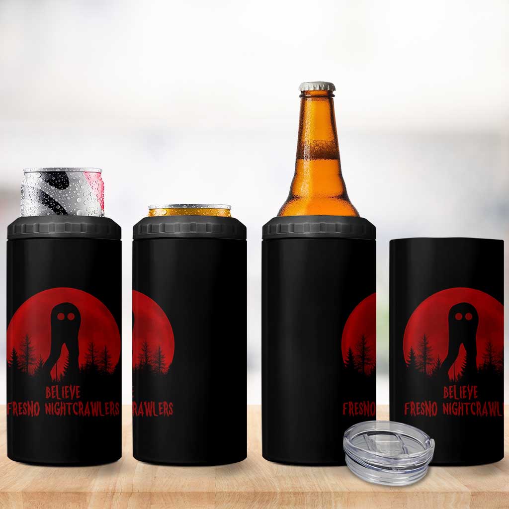 Believe In Fresno Nightcrawlers 4 in 1 Can Cooler Tumbler California Cryptid Hunter Gift - Wonder Print Shop