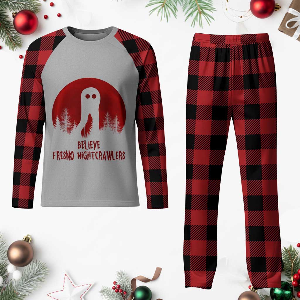 Believe In Fresno Nightcrawlers Plaid Pajama Set California Cryptid Hunter Gift - Wonder Print Shop