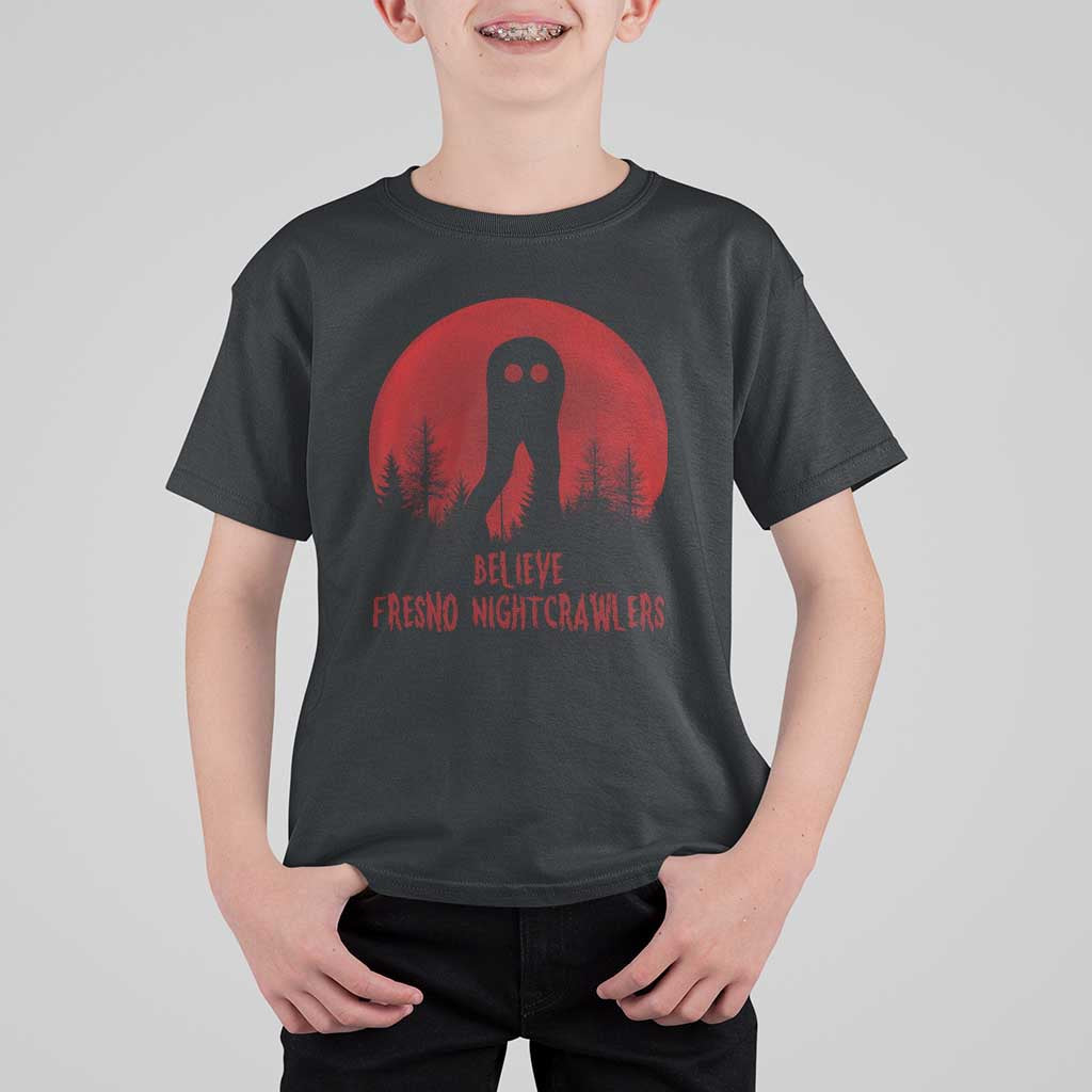 Believe In Fresno Nightcrawlers T Shirt For Kid California Cryptid Hunter Gift - Wonder Print Shop