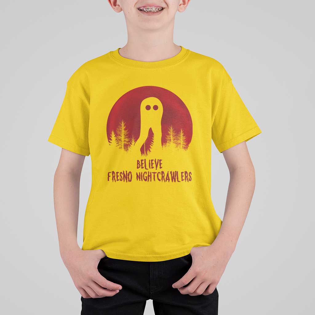 Believe In Fresno Nightcrawlers T Shirt For Kid California Cryptid Hunter Gift - Wonder Print Shop