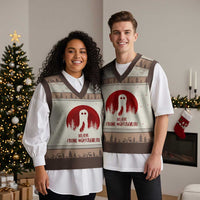 Believe In Fresno Nightcrawlers V-Neck Knit Sweater Vest California Cryptid Hunter Gift - Wonder Print Shop