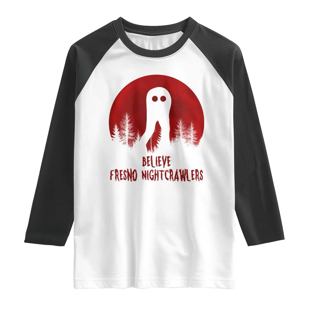 Believe In Fresno Nightcrawlers Raglan Shirt California Cryptid Hunter Gift - Wonder Print Shop
