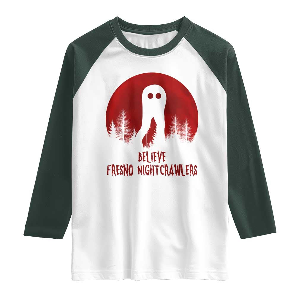 Believe In Fresno Nightcrawlers Raglan Shirt California Cryptid Hunter Gift - Wonder Print Shop