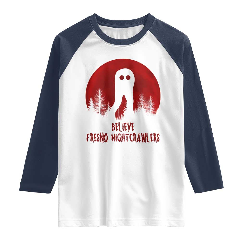 Believe In Fresno Nightcrawlers Raglan Shirt California Cryptid Hunter Gift - Wonder Print Shop