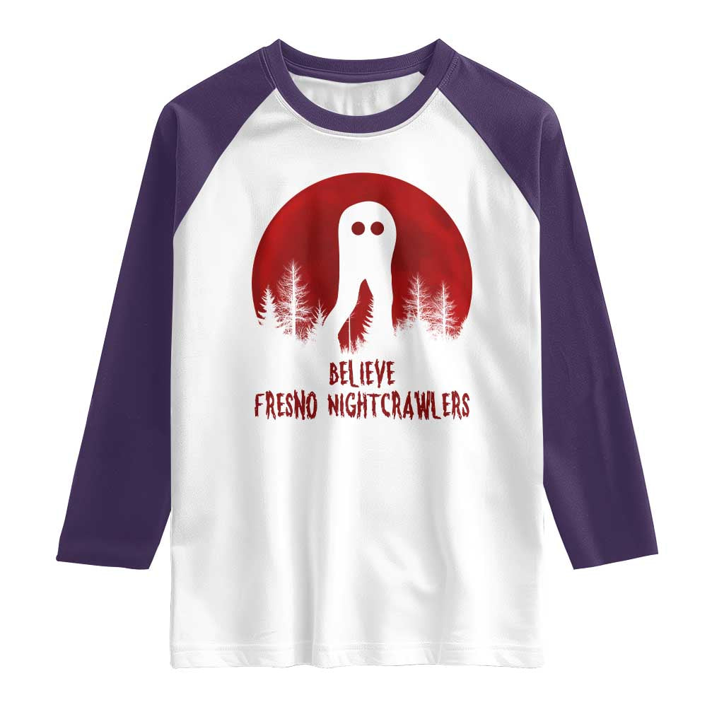 Believe In Fresno Nightcrawlers Raglan Shirt California Cryptid Hunter Gift - Wonder Print Shop