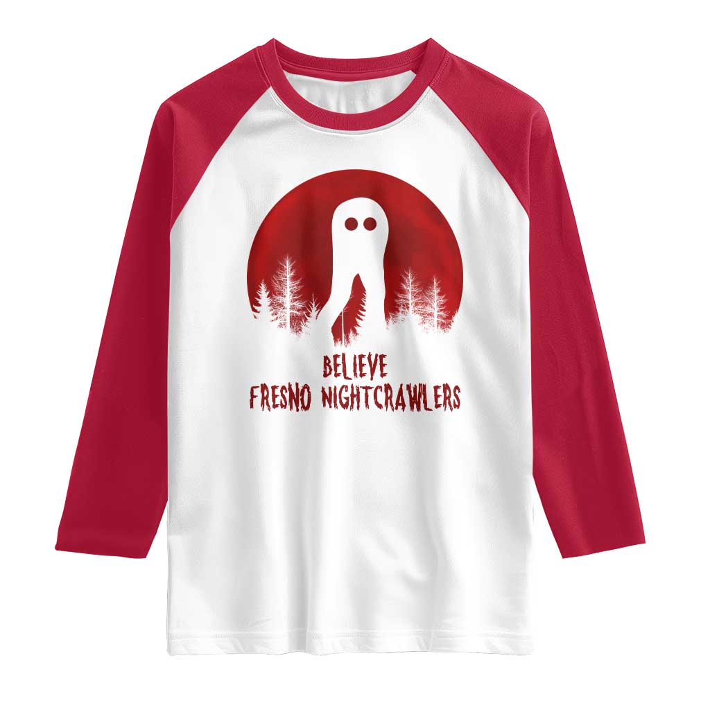 Believe In Fresno Nightcrawlers Raglan Shirt California Cryptid Hunter Gift - Wonder Print Shop
