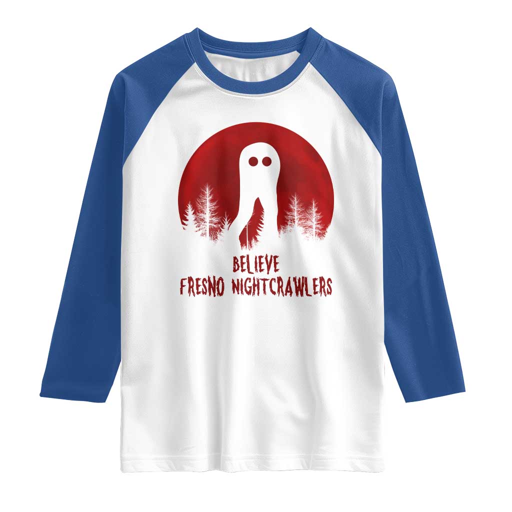 Believe In Fresno Nightcrawlers Raglan Shirt California Cryptid Hunter Gift - Wonder Print Shop