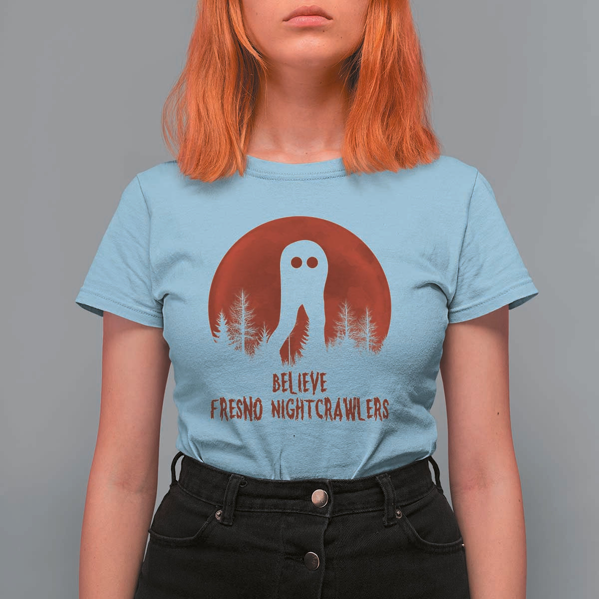 Believe In Fresno Nightcrawlers T Shirt For Women California Cryptid Hunter Gift - Wonder Print Shop
