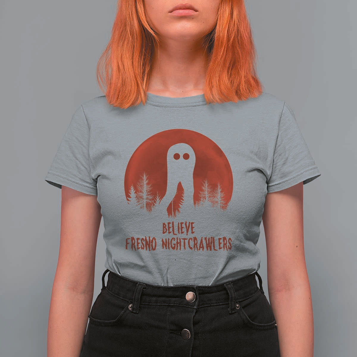Believe In Fresno Nightcrawlers T Shirt For Women California Cryptid Hunter Gift - Wonder Print Shop