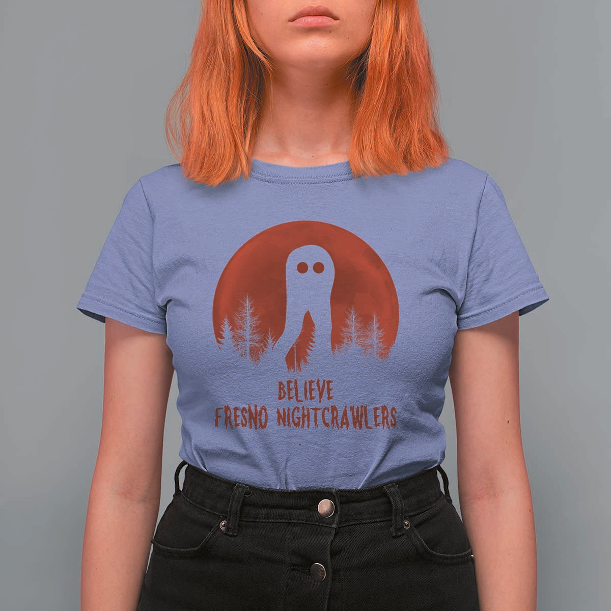 Believe In Fresno Nightcrawlers T Shirt For Women California Cryptid Hunter Gift - Wonder Print Shop