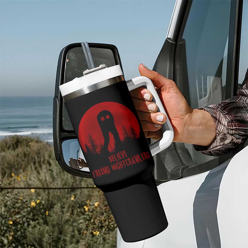 Believe In Fresno Nightcrawlers Tumbler With Handle California Cryptid Hunter Gift - Wonder Print Shop