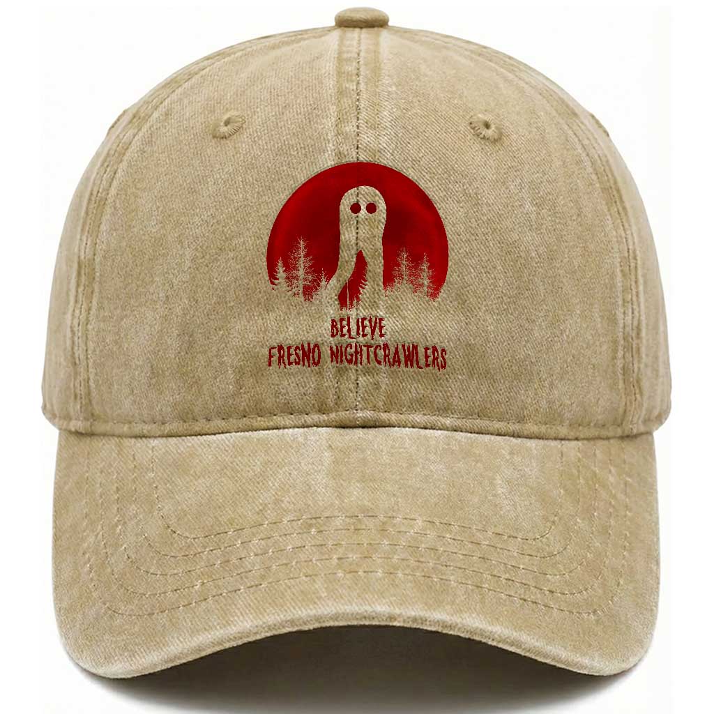Believe In Fresno Nightcrawlers Washed Cotton Baseball Cap California Cryptid Hunter Gift