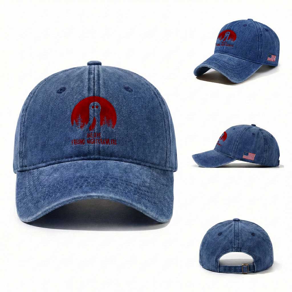 Believe In Fresno Nightcrawlers Washed Cotton Baseball Cap California Cryptid Hunter Gift
