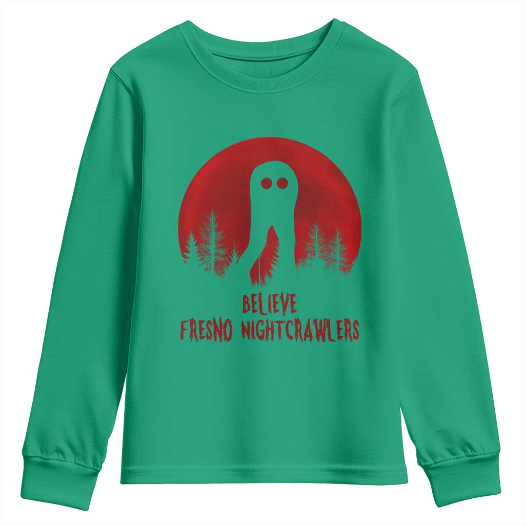 Believe In Fresno Nightcrawlers Youth Sweatshirt California Cryptid Hunter Gift - Wonder Print Shop