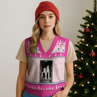 Funny Tarot Card Graphic Fresno Nightcrawlers Lover V-Neck Knit Sweater Vest Cryptid Gift - Wonder Print Shop