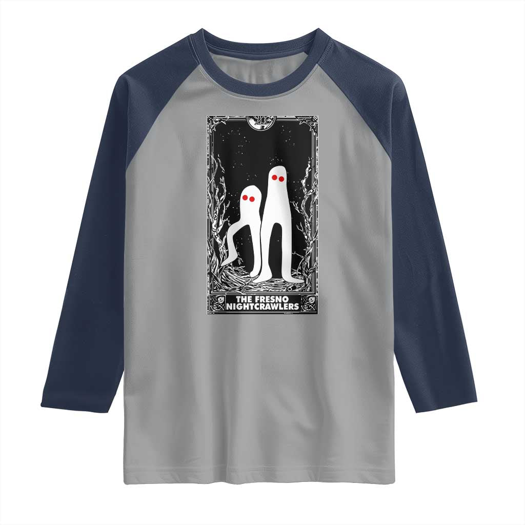 Funny Tarot Card Graphic Fresno Nightcrawlers Lover Raglan Shirt Cryptid Gift - Wonder Print Shop