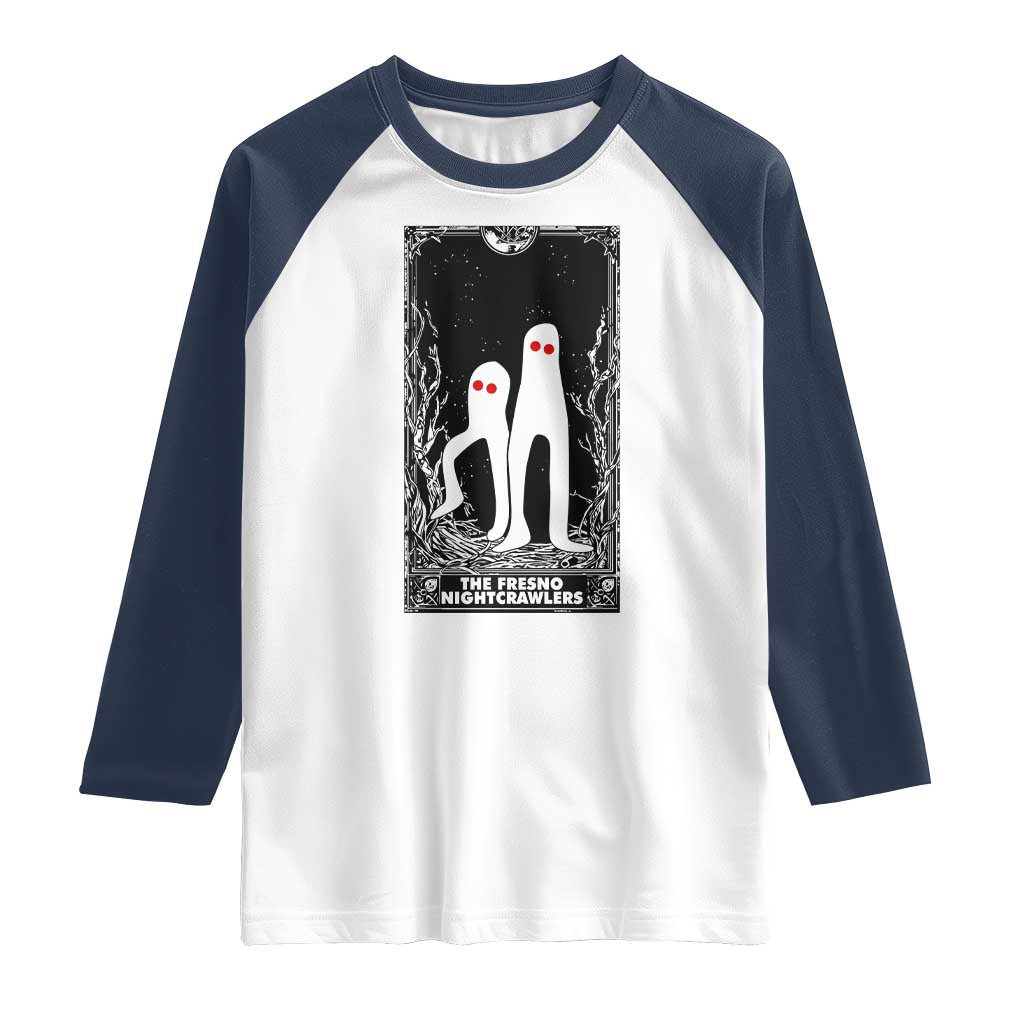 Funny Tarot Card Graphic Fresno Nightcrawlers Lover Raglan Shirt Cryptid Gift - Wonder Print Shop