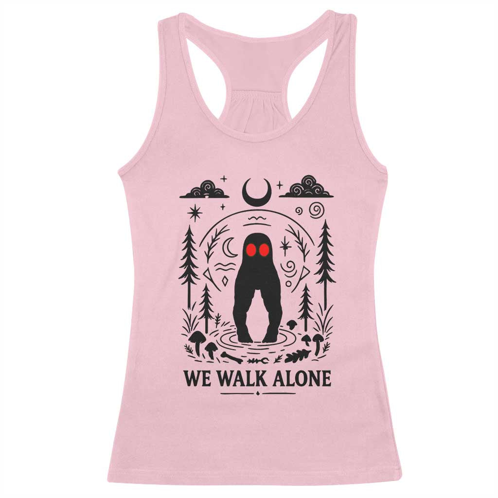 We Walk Alone Fresno Nightcrawler Racerback Tank Top California Cryptid Hunter - Wonder Print Shop