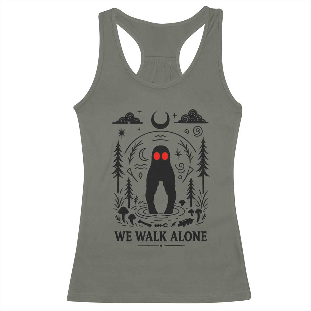 We Walk Alone Fresno Nightcrawler Racerback Tank Top California Cryptid Hunter - Wonder Print Shop