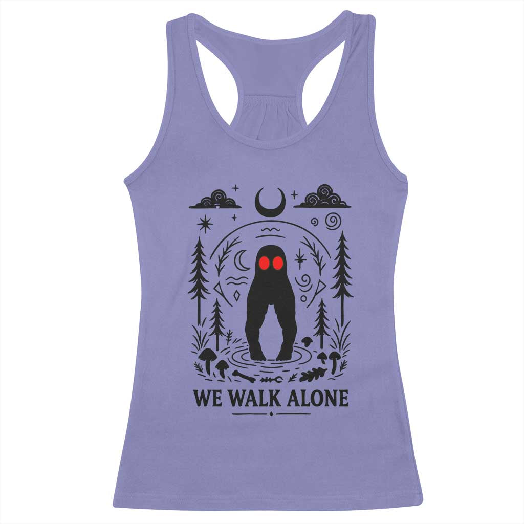 We Walk Alone Fresno Nightcrawler Racerback Tank Top California Cryptid Hunter - Wonder Print Shop