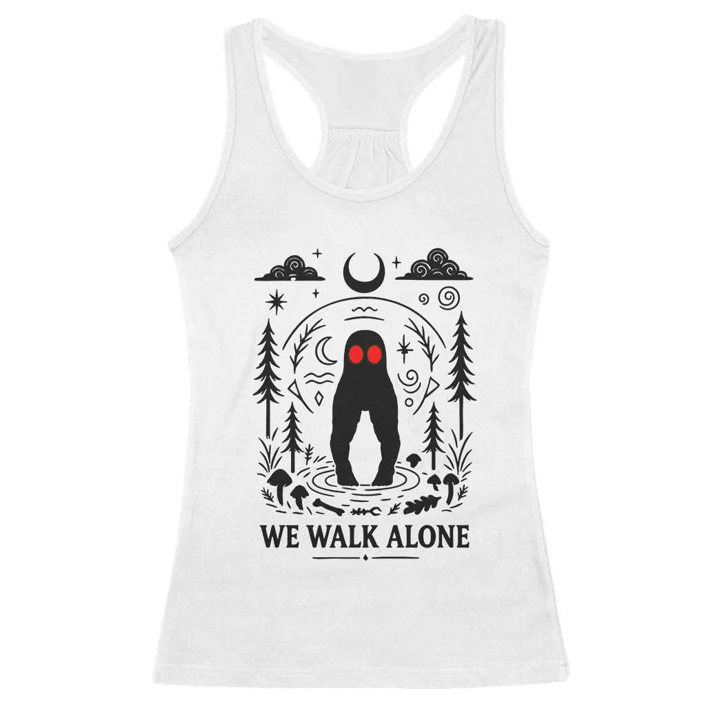 We Walk Alone Fresno Nightcrawler Racerback Tank Top California Cryptid Hunter - Wonder Print Shop
