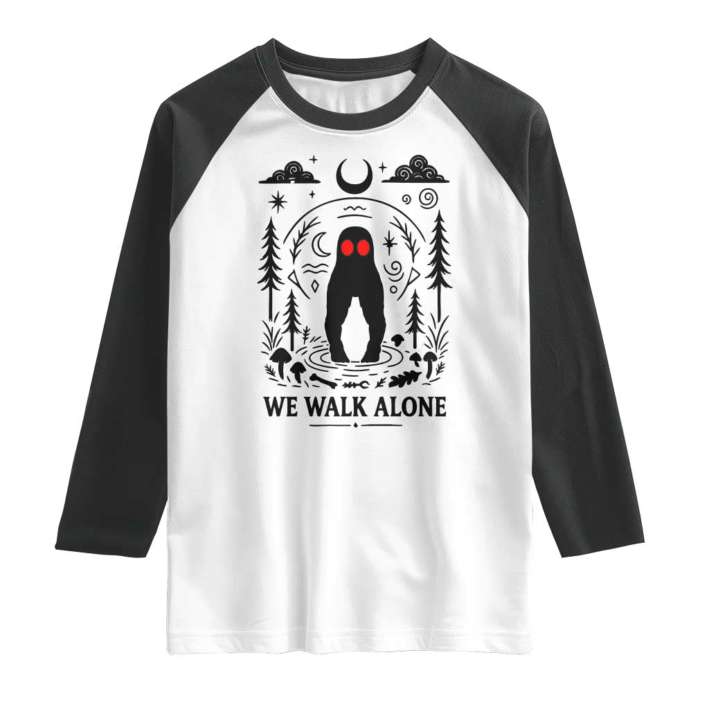 We Walk Alone Fresno Nightcrawler Raglan Shirt California Cryptid Hunter - Wonder Print Shop