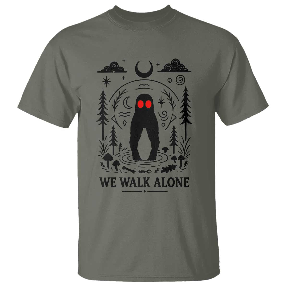 We Walk Alone Fresno Nightcrawler T Shirt California Cryptid Hunter - Wonder Print Shop