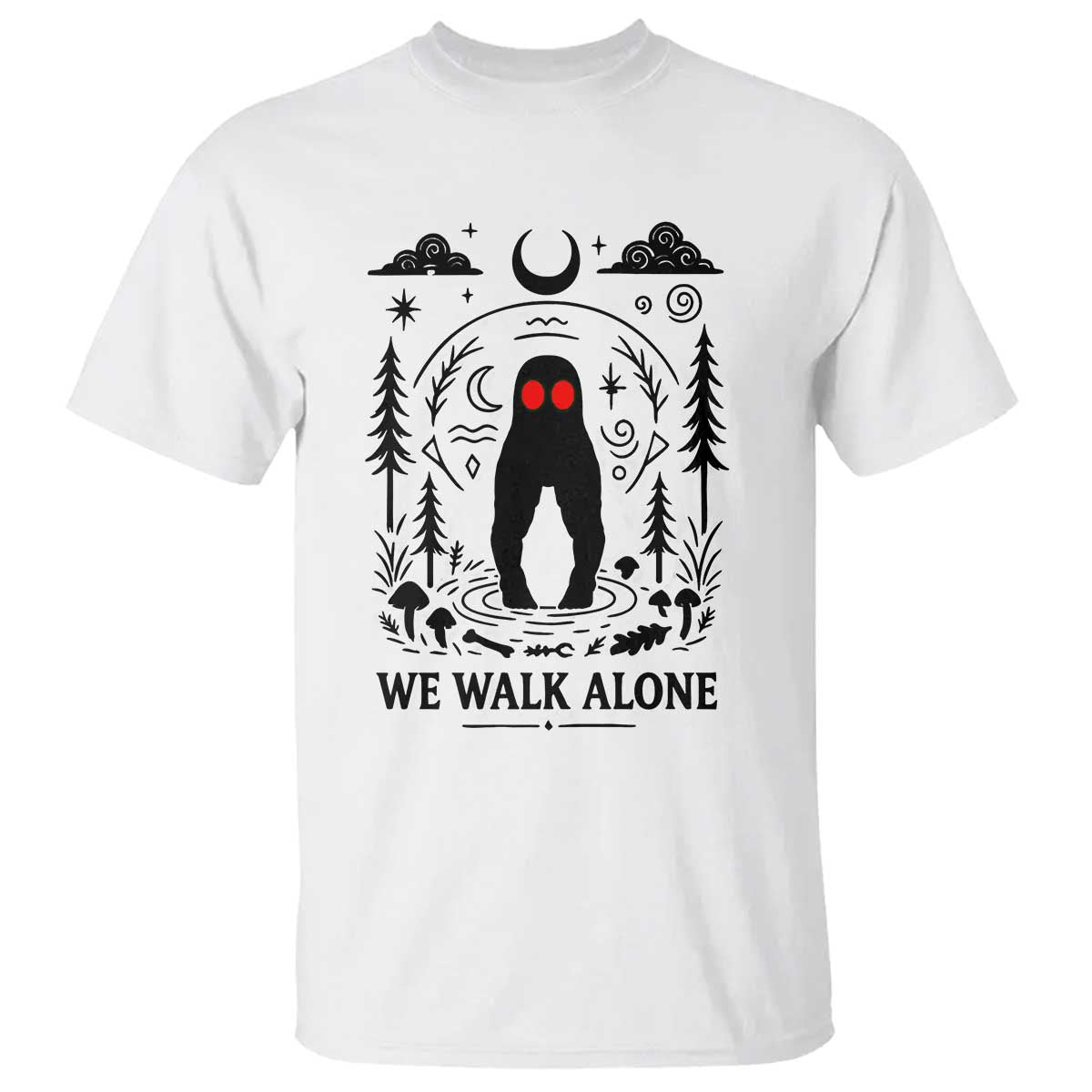 We Walk Alone Fresno Nightcrawler T Shirt California Cryptid Hunter - Wonder Print Shop