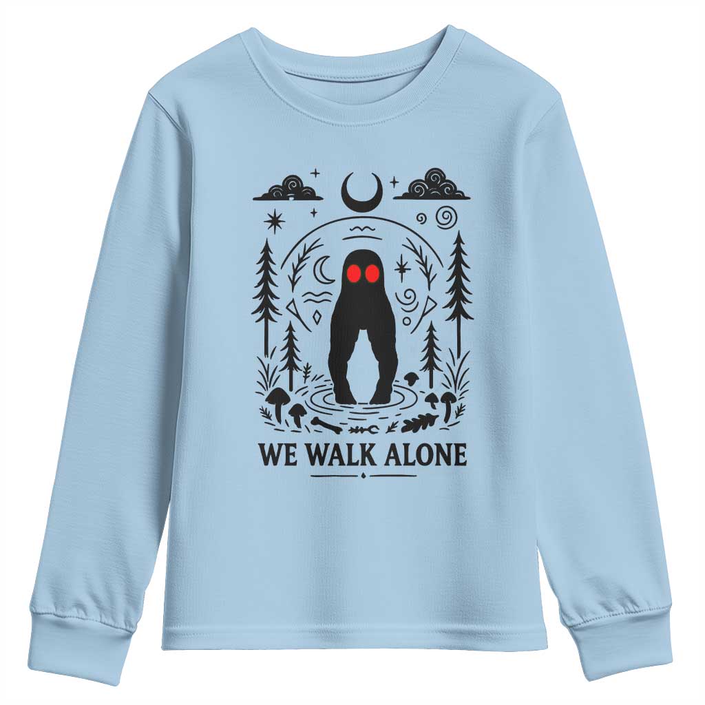 We Walk Alone Fresno Nightcrawler Youth Sweatshirt California Cryptid Hunter - Wonder Print Shop