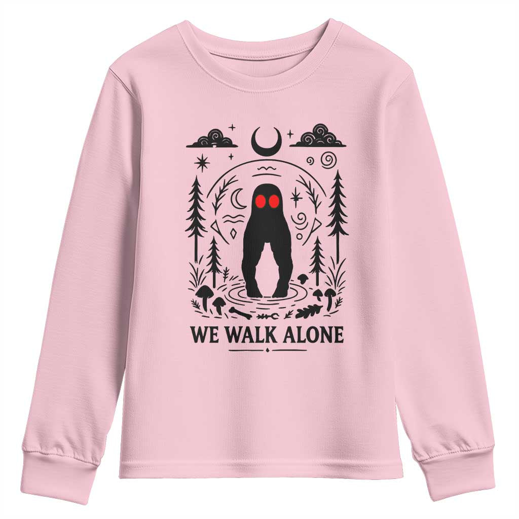 We Walk Alone Fresno Nightcrawler Youth Sweatshirt California Cryptid Hunter - Wonder Print Shop