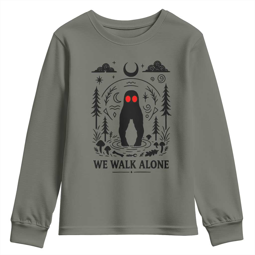 We Walk Alone Fresno Nightcrawler Youth Sweatshirt California Cryptid Hunter - Wonder Print Shop