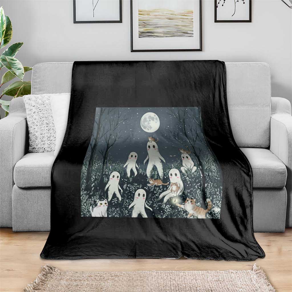 Fresno Nightkittens Nightcrawler Throw Blanket Funny Horror Cat Cryptid Lover Gift - Wonder Print Shop