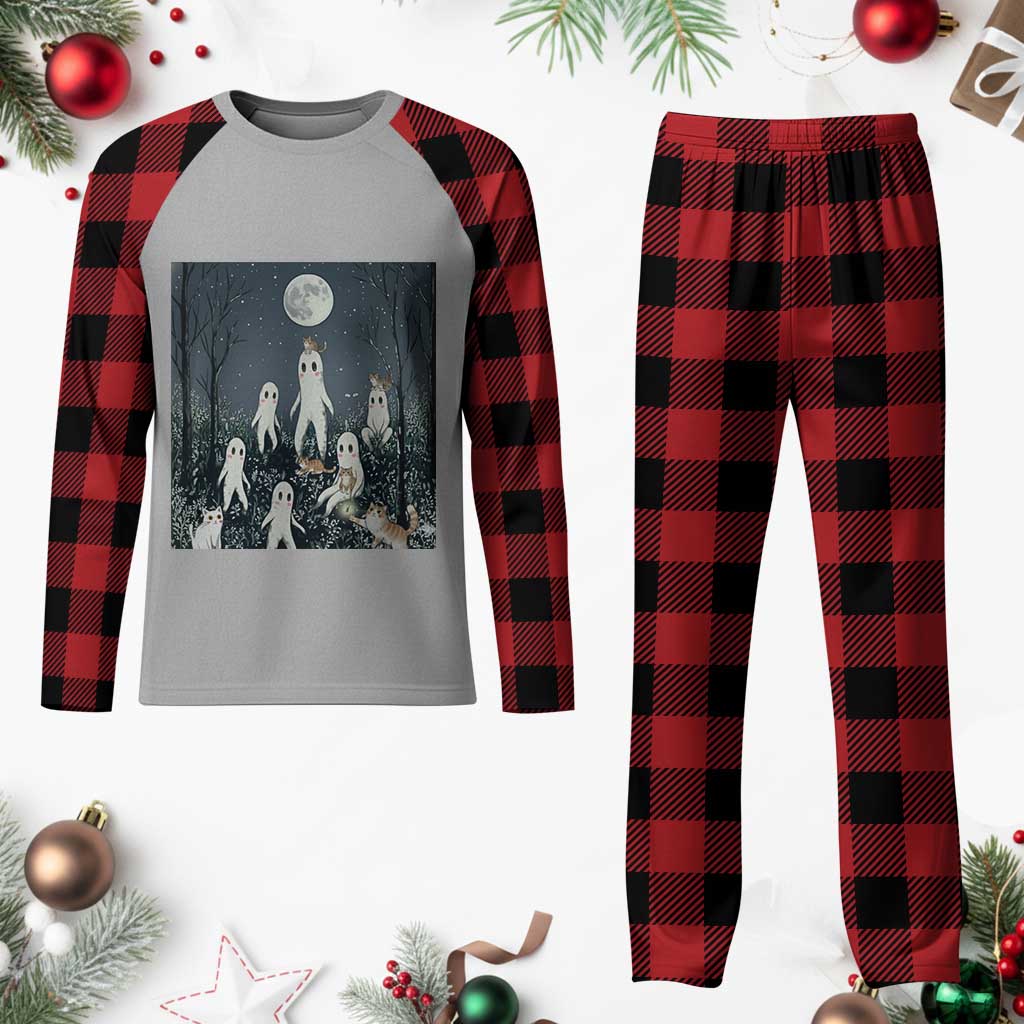 Fresno Nightkittens Nightcrawler Plaid Pajama Set Funny Horror Cat Cryptid Lover Gift - Wonder Print Shop
