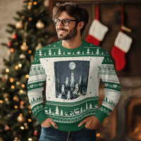 Fresno Nightkittens Nightcrawler Ugly Christmas Sweater Funny Horror Cat Cryptid Lover Gift - Wonder Print Shop
