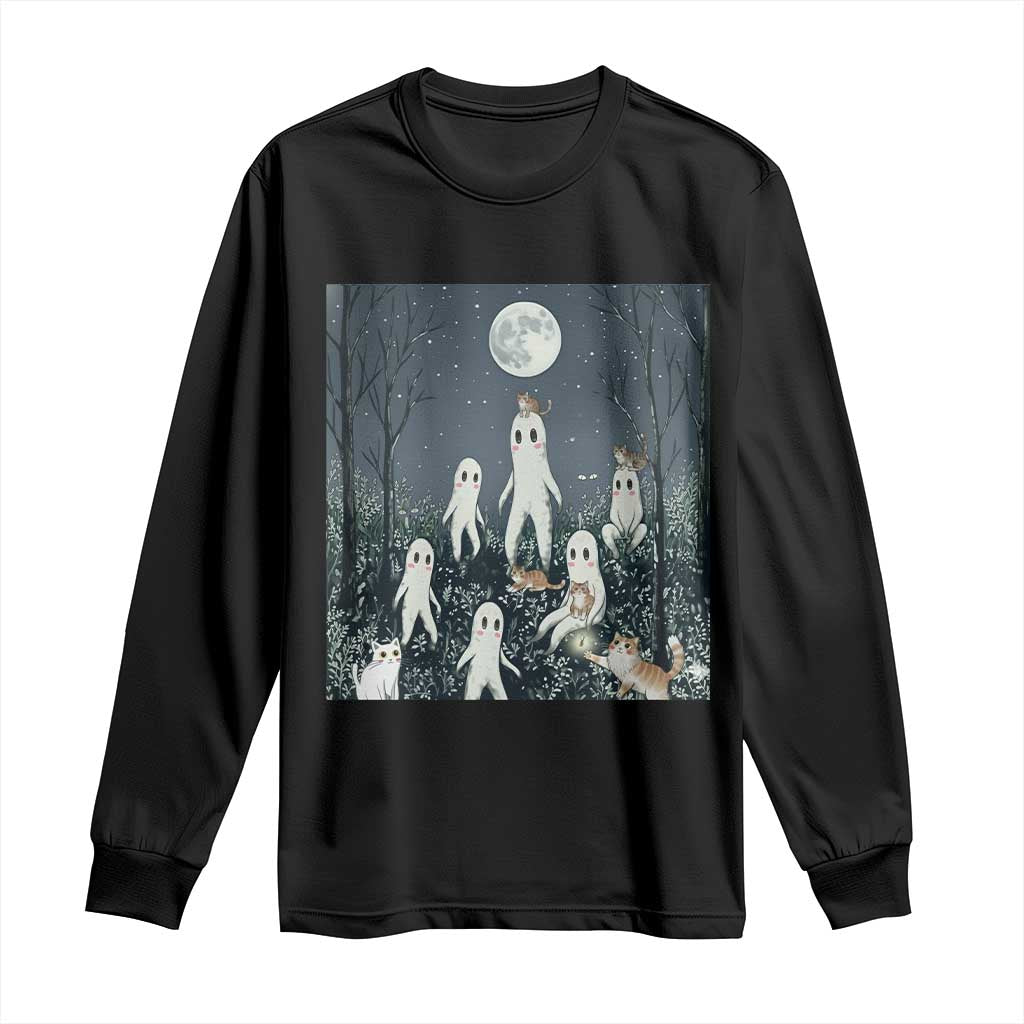 Fresno Nightkittens Nightcrawler Long Sleeve Shirt Funny Horror Cat Cryptid Lover Gift - Wonder Print Shop