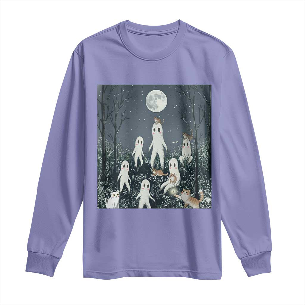 Fresno Nightkittens Nightcrawler Long Sleeve Shirt Funny Horror Cat Cryptid Lover Gift - Wonder Print Shop