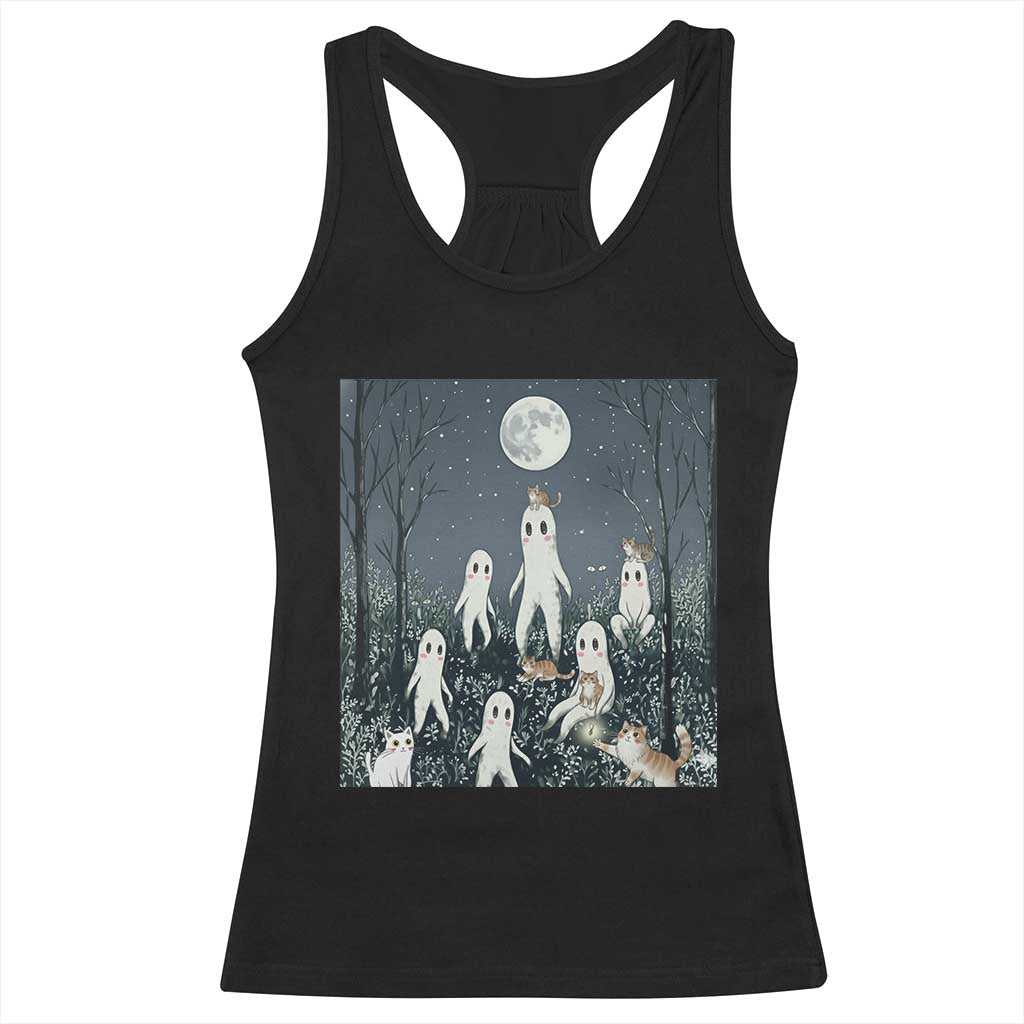 Fresno Nightkittens Nightcrawler Racerback Tank Top Funny Horror Cat Cryptid Lover Gift - Wonder Print Shop
